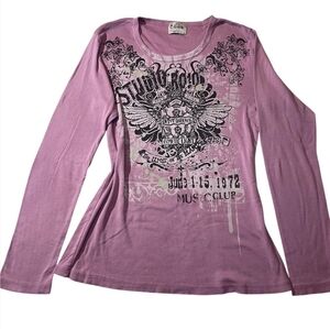 Edista Pink Graphic Long-Sleeve Women's Tee Size L